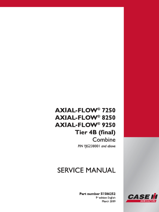 Service Repair Manual for Case Axial Flow 9250, offering detailed repair and maintenance information for optimal performance