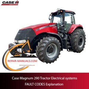 Diagram of Case Magnum 290 Tractor electrical systems with explanations of fault codes for troubleshooting