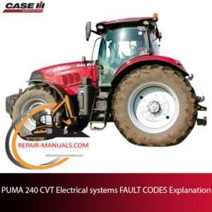 Diagram of PUMA 240 CVT electrical systems with explanations of various fault codes and their meanings