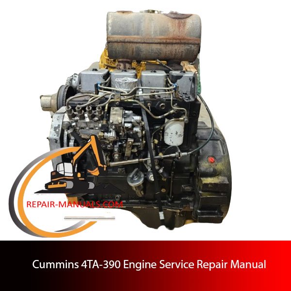 Cummins 4TA-390 Engine Service Repair Manual cover featuring engine diagrams and repair instructions