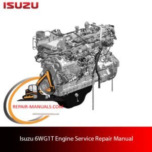 Isuzu 6WG1T Engine Service Repair Manual cover featuring technical illustrations and detailed repair instructions