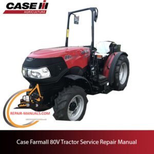 Service repair manual for Case Farmall 80V tractor, displaying technical drawings and comprehensive maintenance information
