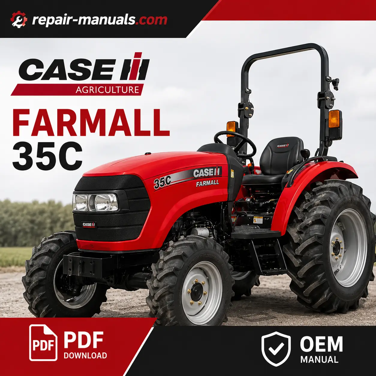 Case IH Farmall 35C Compact Tractor service repair manual, showcasing detailed diagrams and maintenance instructions