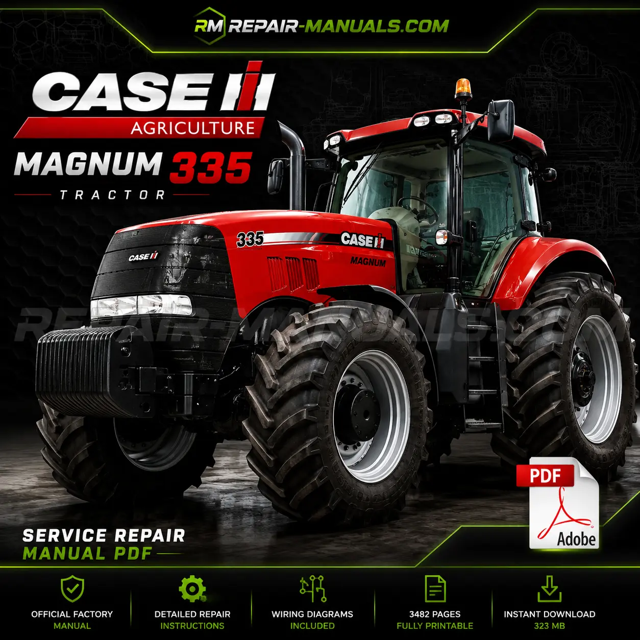 Case IH Magnum 335 Tractor Factory Service Repair Manual PDF Download