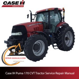 Service manual for Case IH Puma 170 Tractor, displaying the tractor image and essential repair guidelines