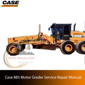 the service repair manual for Case 885 Motor Grader, showcasing essential repair guidelines and repair procedures with technical specifications