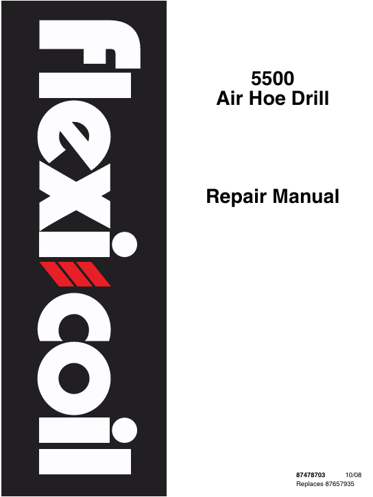 Comprehensive service manual for the Flexi Coil 5500 air drill, including repair guidelines and maintenance tips
