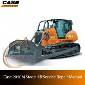 Service repair manual cover for case 2050m dozer, featuring technical illustrations, detailed repair and maintenance instructions