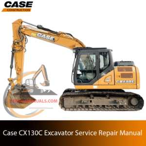 Service repair manual for Case CX130C Excavator, showcasing diagrams and guidelines for effective machine maintenance and repairs