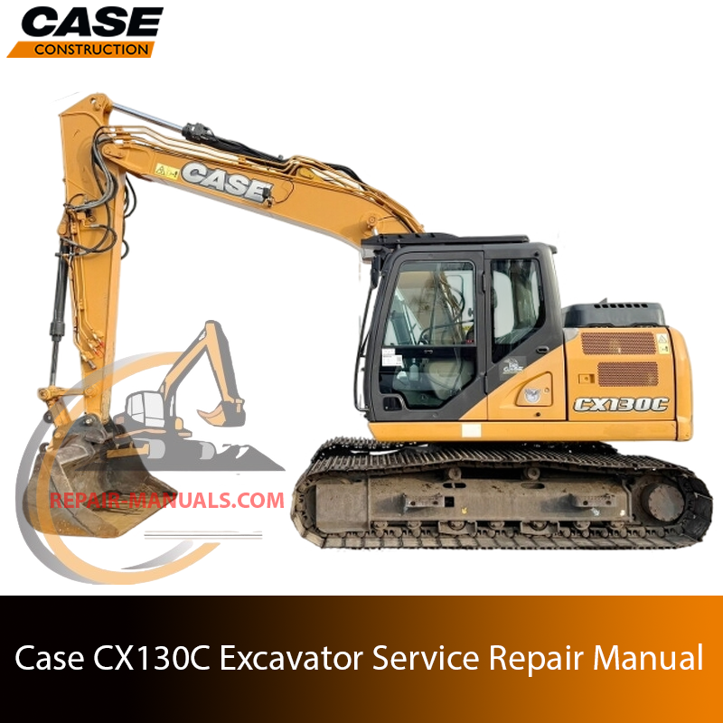 Service repair manual for Case CX130C Excavator, showcasing diagrams and guidelines for effective machine maintenance and repairs