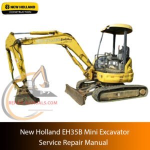 Cover page of the Service Repair Manual for New Holland EH35B Mini Excavator, including technical maintenance and repair procedures