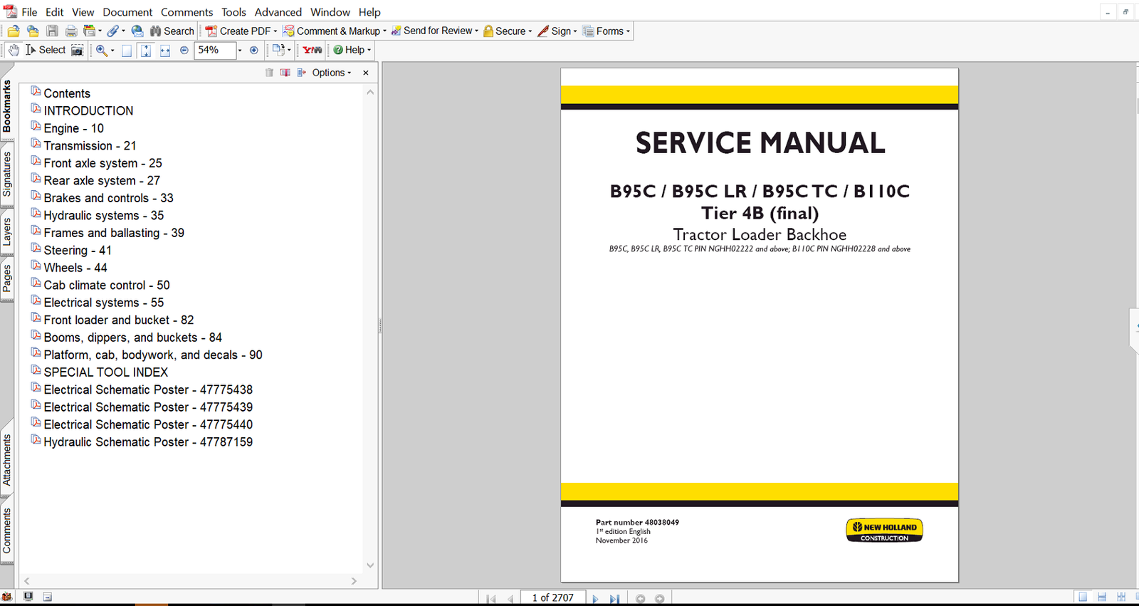 Service Repair Manual for New Holland B110C Backhoe Loader – detailed instructions for diagnostics, maintenance, and mechanical repair