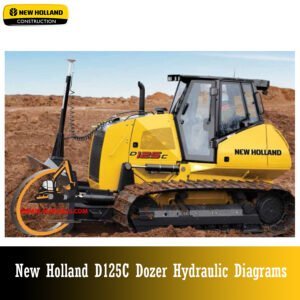 Detailed hydraulic diagrams for the New Holland D125C dozer, showing the layout and function of hydraulic systems