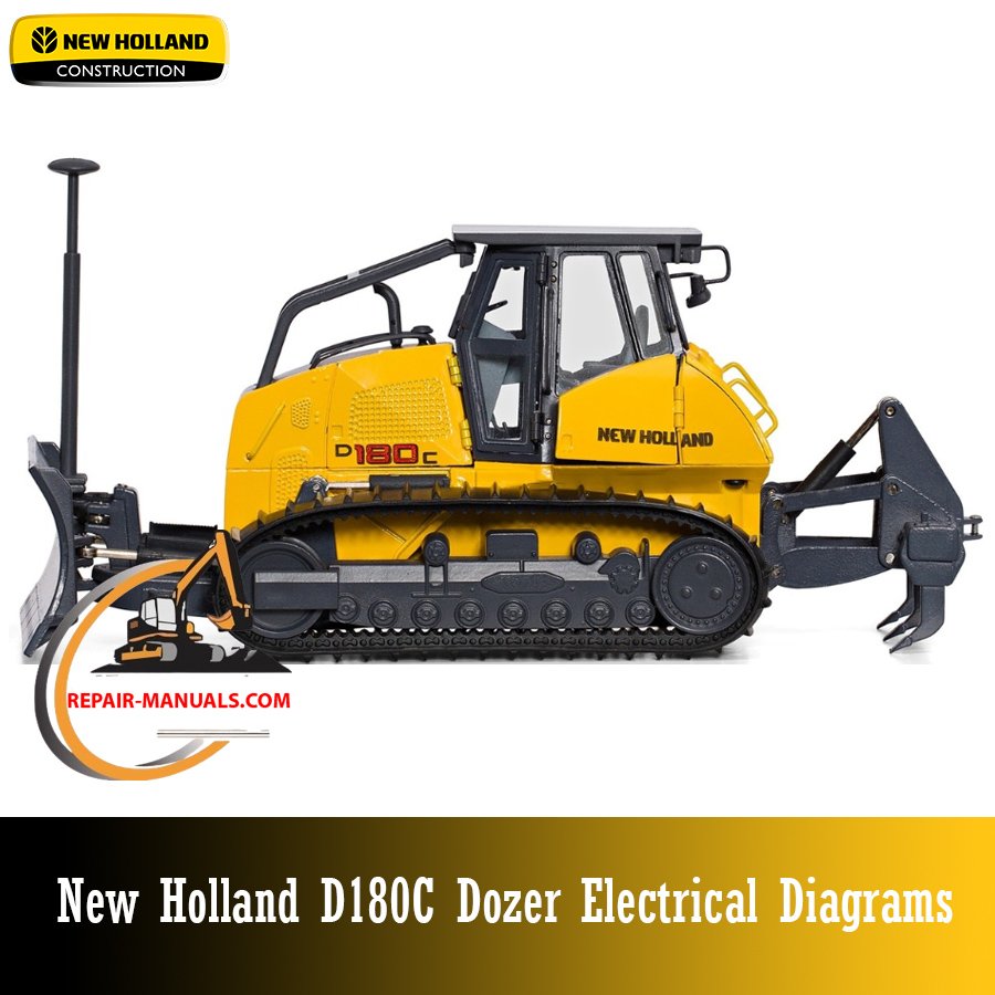Electrical diagrams for the New Holland D180C dozer, detailing wiring and component connections