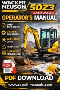 Wacker Neuson 50z3 Excavator Operator's Manual