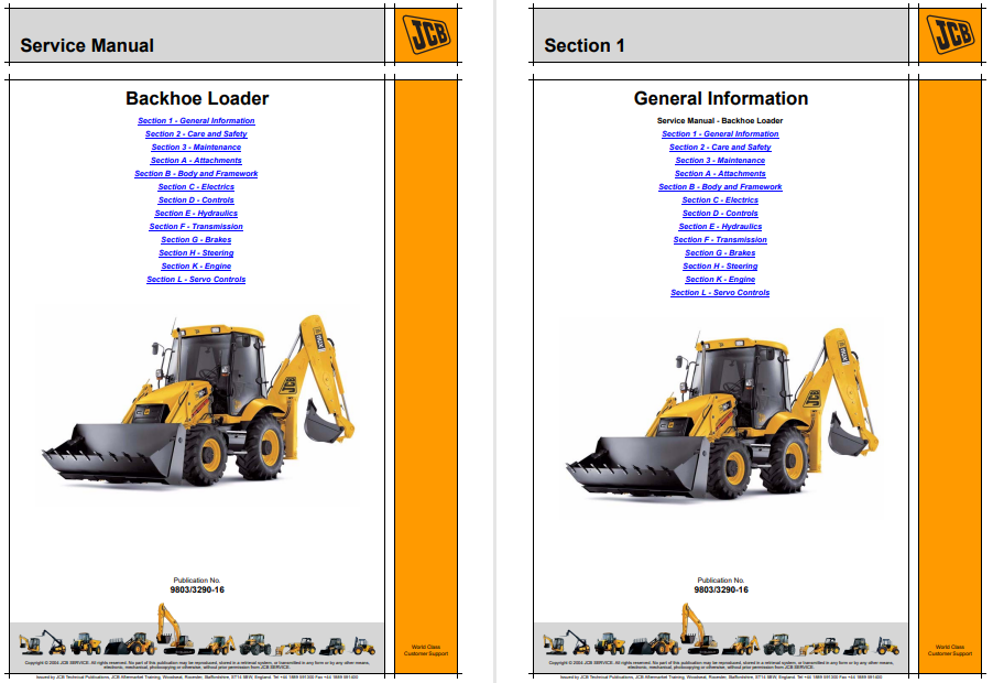 PDF workshop manual for JCB 3C, 3CX, and 4CX backhoe loaders, available for immediate download