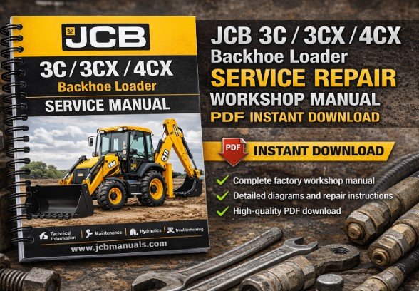 Instant download of JCB 3C, 3CX, and 4CX backhoe loader service repair workshop manual in PDF format