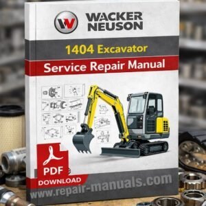 Wacker Neuson 1404 Excavator Service Repair Manual cover featuring the model number and technical illustrations