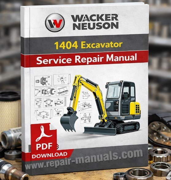 Wacker Neuson 1404 Excavator Service Repair Manual cover featuring the model number and technical illustrations