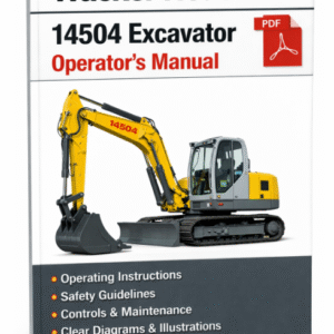 Wacker Neuson 14504 Excavator Operator's Manual cover featuring the model name and a graphic of the excavator