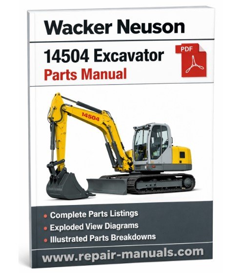 Parts manual for Wacker Neuson 14504 Excavator, showcasing diagrams and specifications for efficient servicing