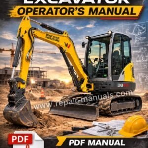 Wacker Neuson 38z3 Excavator Operator's Manual cover featuring the model name and technical illustrations