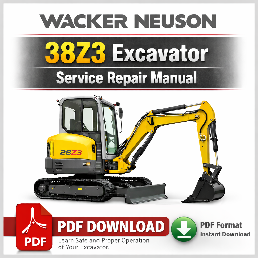 Service Repair Manual for Wacker Neuson 38z3 Excavator, showcasing detailed diagrams and maintenance instructions