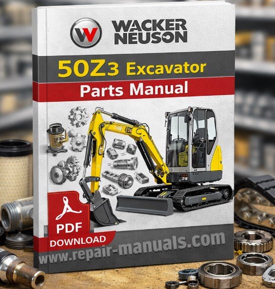 Wacker Neuson 50z3 Excavator Parts Manual, illustrating parts and maintenance guidelines for optimal machine performance