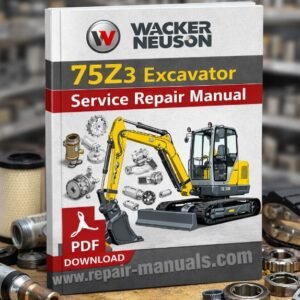 Service Repair Manual for Wacker Neuson 75z3 Excavator, showcasing detailed diagrams and maintenance instructions