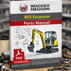 Wacker Neuson 803 Excavator Parts Manual, showcasing detailed images and descriptions of excavator parts and assembly