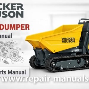 Parts manual for Wacker Neuson DT05 Dumper, displaying diagrams and specifications for maintenance and repairs