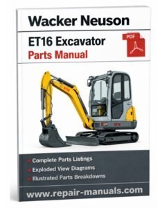 Wacker Neuson ET16 Excavator Parts Manual