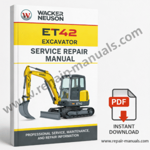 Wacker Neuson ET42 Excavator Service Repair Manual cover featuring the model and technical illustrations