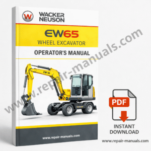 Wacker Neuson EW65 Wheel Excavator Operator's Manual, showcasing essential operational details and safety guidelines for users