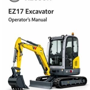Wacker Neuson EZ17 Excavator Operator's Manual, showcasing the title and relevant diagrams for user guidance