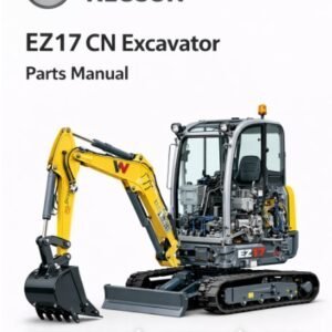 Parts manual for Wacker Neuson EZ17 CN Excavator, displaying an image of the excavator and detailed parts information