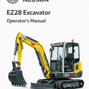 Wacker Neuson EZ28 Excavator Operator's Manual cover featuring the model name and a graphic of the excavator