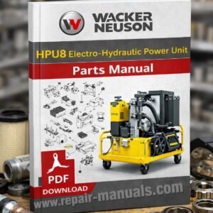 Wacker Neuson HPU8 Electro-hydraulic Power Unit Parts Manual cover featuring the product name and technical illustrations