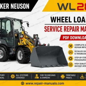 Wacker Neuson WL28 Wheel Loader Service Manual cover with detailed images and repair guidelines for maintenance