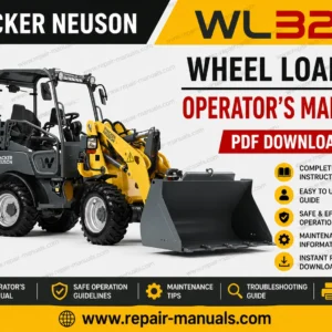 Wacker Neuson WL32 Wheel Loader Operator's Manual, showcasing the loader with essential operating and safety information