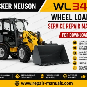 Wacker Neuson WL34 Wheel Loader Service Repair Manual cover featuring the loader and technical illustrations