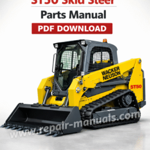Wacker Neuson ST50 Skid Steer Parts Manual, showcasing detailed images and specifications for various components
