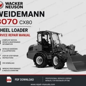 Wacker Neuson Weidemann 3070 CX80 Wheel Loader service repair manual cover featuring the loader and technical details