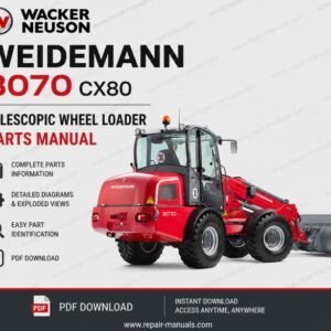 Parts manual for Wacker Neuson Weidemann 3070 CX80 telescopic wheel loader, detailing components and assembly instructions