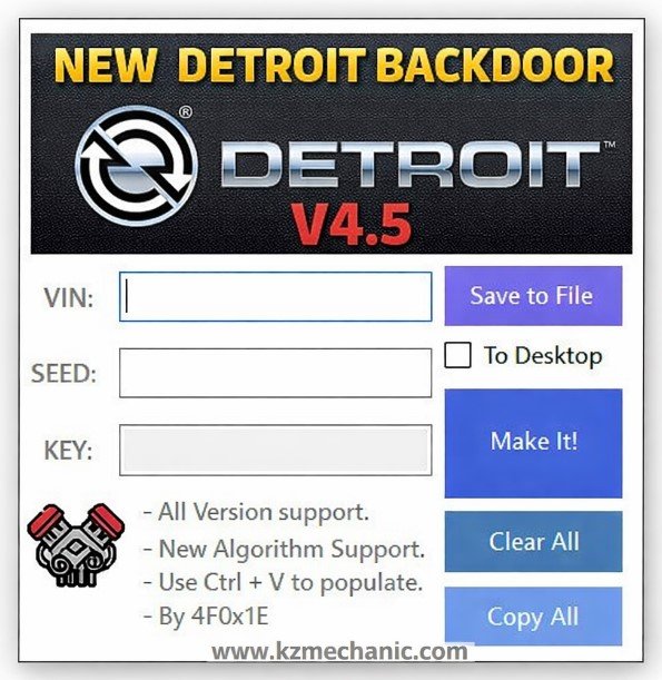 NEW Detroit Backdoor V4.5 Diagnostic Engineering Software