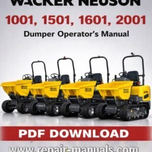 Operator's Manual for Wacker Neuson Dumpers 1001, 1501, 1601, and 2001, providing essential operational instructions