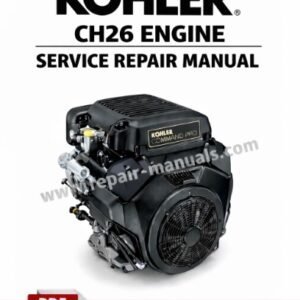 Cover of the Kohler CH26 Engine Service Repair Manual, showcasing diagrams and essential repair guidelines for the engine