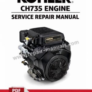 Kohler CH735 Engine Service Repair Manual cover featuring the title and an illustration of the engine components