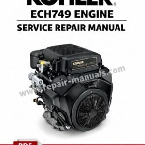 Cover of the Kohler ECH749 Engine Service Repair Manual, showcasing essential repair guidelines and technical illustrations