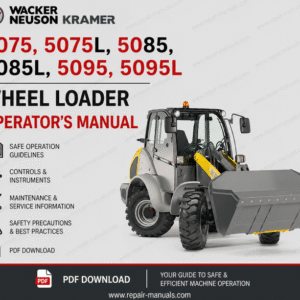 Wacker Neuson Kramer wheel loader operator's manual covering models 5075, 5075L, 5085, 5085L, 5095, and 5095L